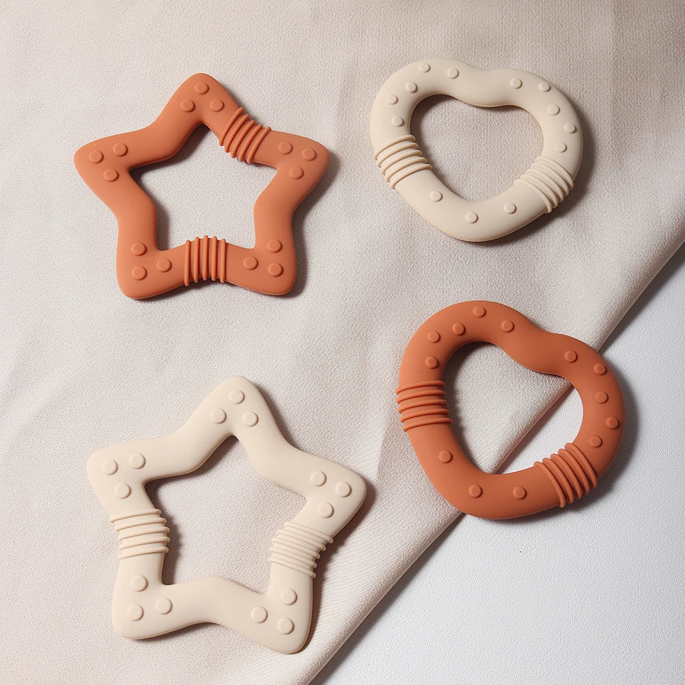 Silicone Heart and Star Teether