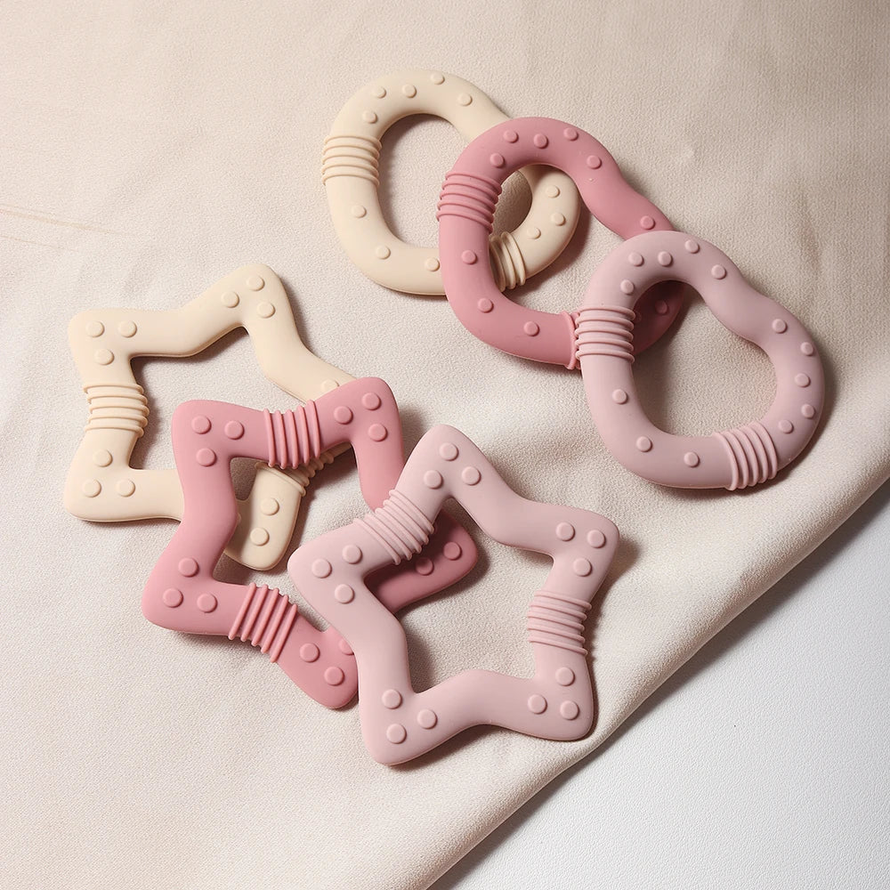 Silicone Heart and Star Teether