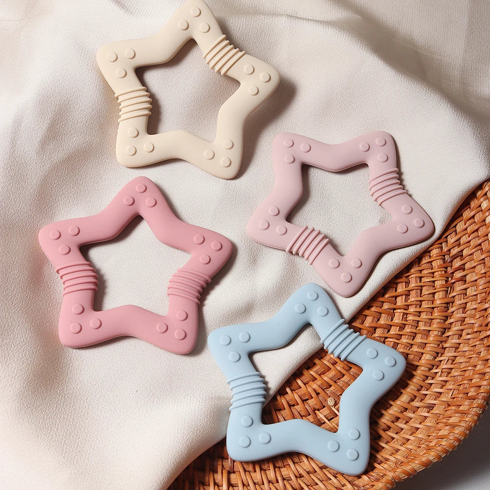 Silicone Heart and Star Teether